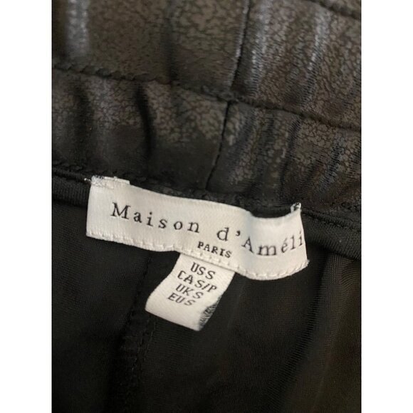 Maison D'Ameli Women's Straight Leg Faux Leather Joggers - Small - Picture 9 of 11
